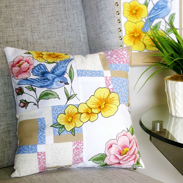 Birdwatching & Dreaming - Yellow Flower Border (Heirloom Applique)