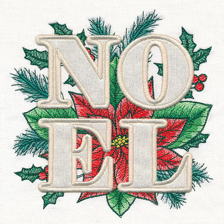 Noel with Poinsettia (Applique)