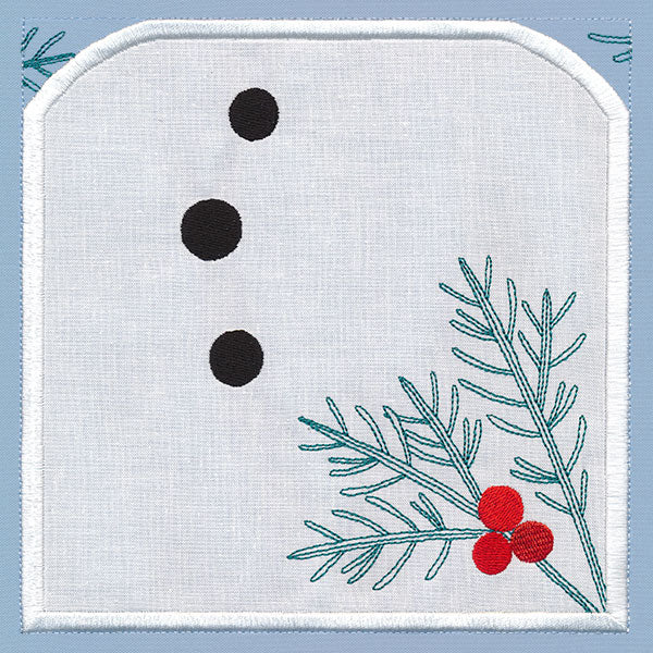 Warm Winter Welcome Snowman - Bottom Buttons (Applique)