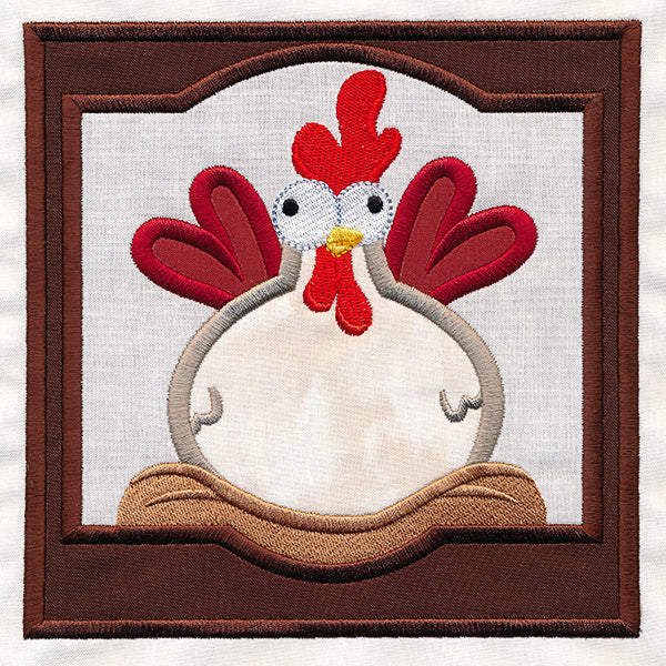 Crazy Coop Chicken Square - Henrietta (Quilt Block) – Embroidery Library