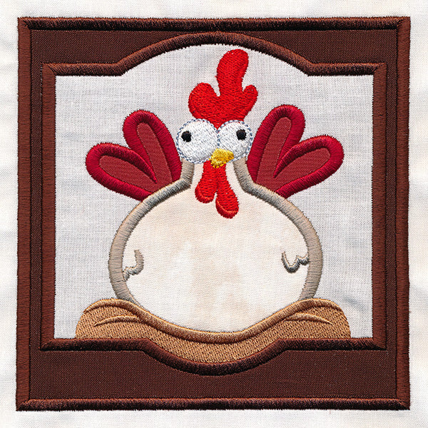 Crazy Coop Chicken Square - Henrietta (Quilt Block)