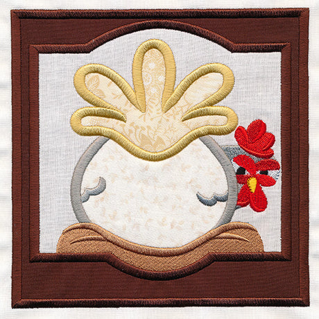 Crazy Coop Chicken Square - Gertrude (Quilt Block)