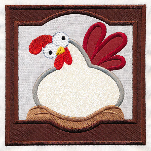Crazy Coop Chicken Square - Janet (Quilt Block)