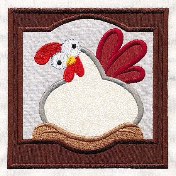 Crazy Coop Chicken Square - Janet (Quilt Block)