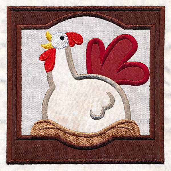 Crazy Coop Chicken Square - Sheila (Quilt Block)