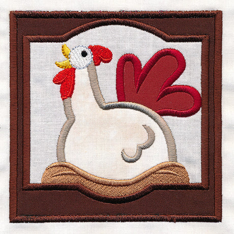Crazy Coop Chicken Square - Sheila (Quilt Block)