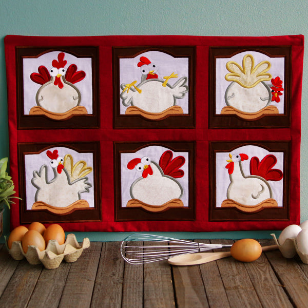Crazy Coop Chicken Square - Dorothy (Quilt Block) – Embroidery Library