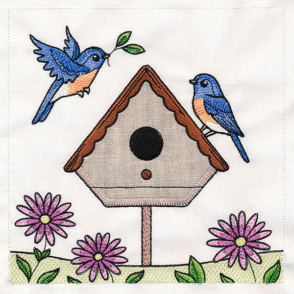 Birdhouse Block Party Build-A-Scene Square 1 (Applique)