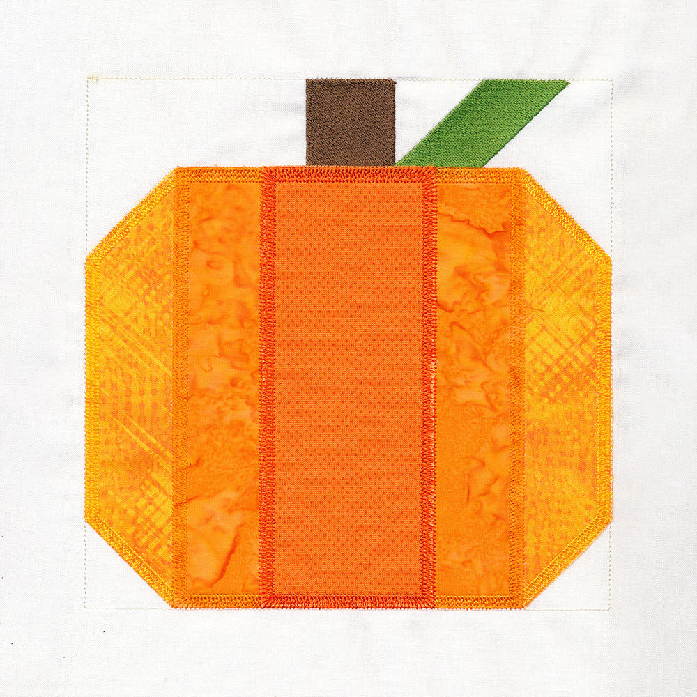 Harvest Pumpkin Quilt Block (In-the-Hoop)