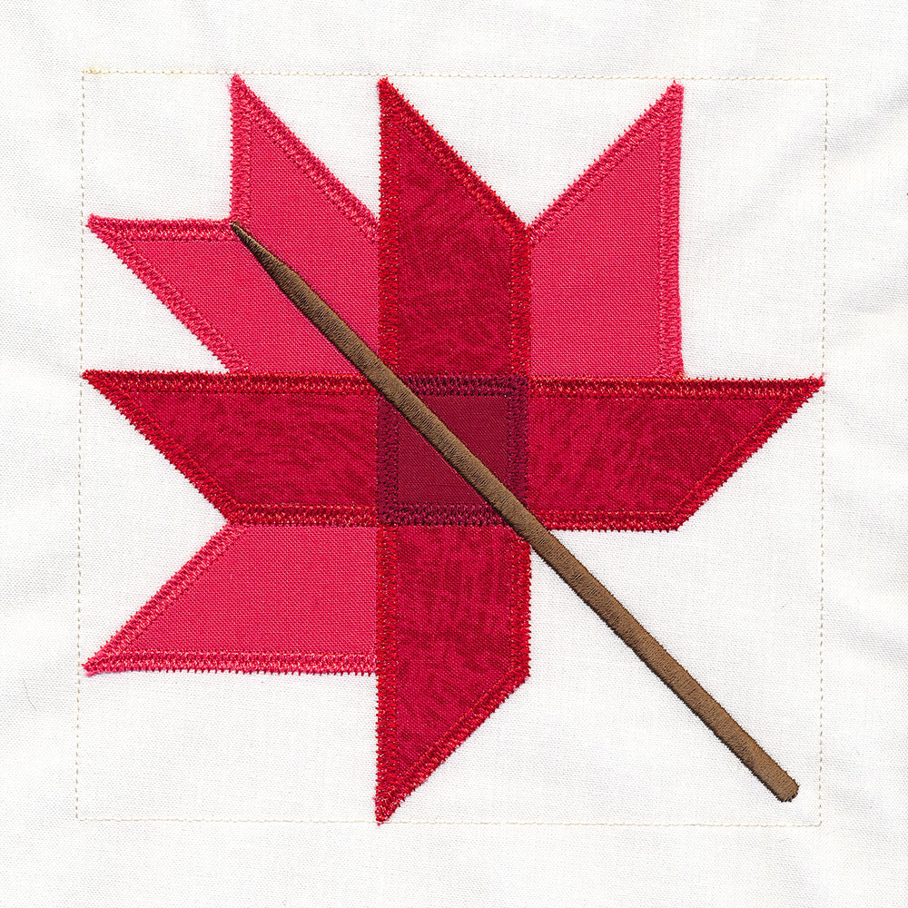 Autumn Maple Leaf Quilt Block (In-the-Hoop)