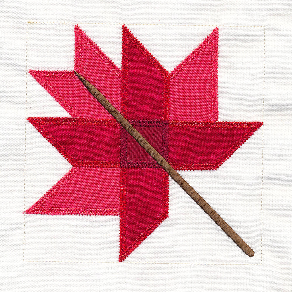 Autumn Maple Leaf Quilt Block (In-the-Hoop)