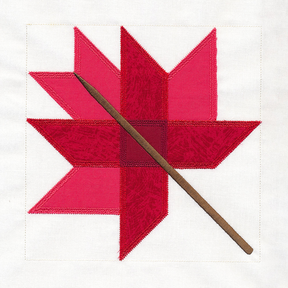 Autumn Maple Leaf Quilt Block (In-the-Hoop)