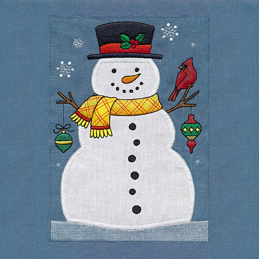Winter Snowman Build-A-Scene Square 1 (Applique)