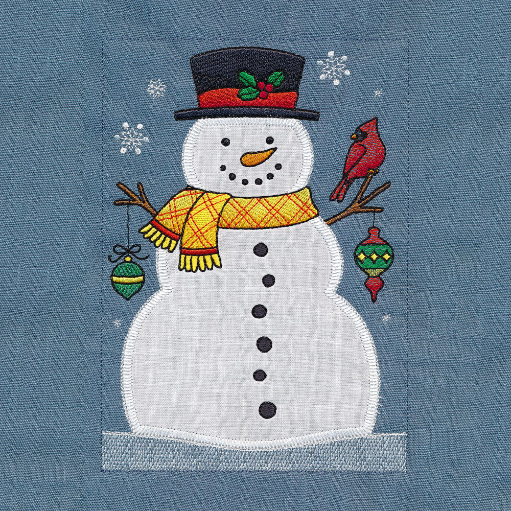 Winter Snowman Build-A-Scene Square 1 (Applique)