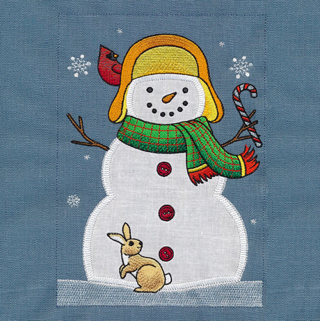 Winter Snowman Build-A-Scene Square 3 (Applique)
