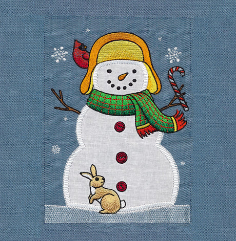 Winter Snowman Build-A-Scene Square 3 (Applique)