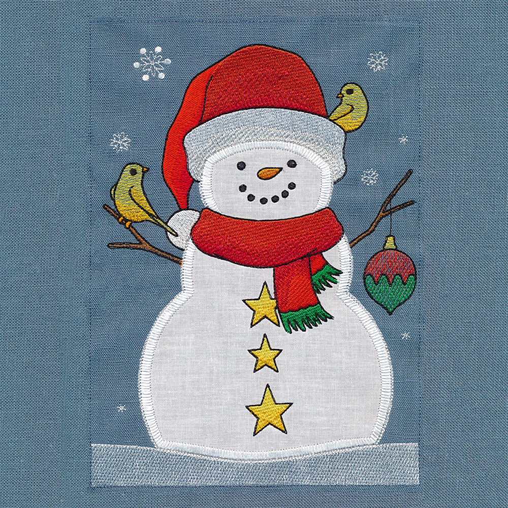 Winter Snowman Build-A-Scene Square 4 (Applique)