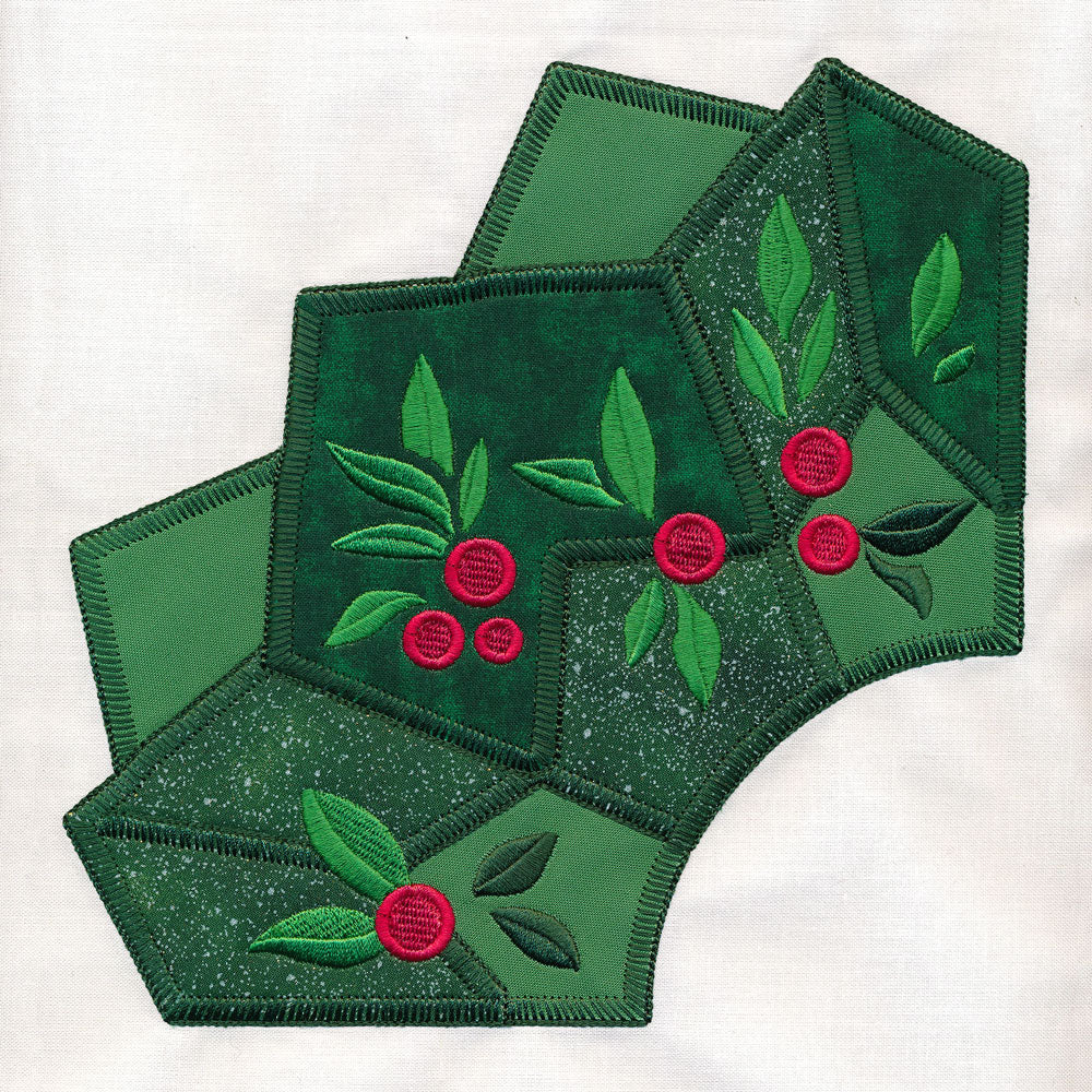 Quarter Holiday Wreath (Applique)