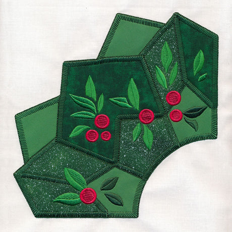 Quarter Holiday Wreath (Applique)