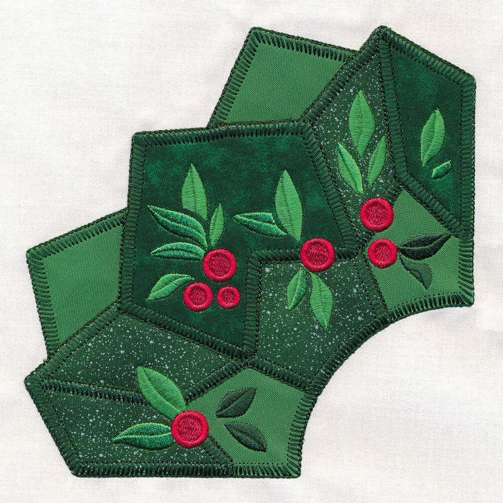 Quarter Holiday Wreath (Applique)