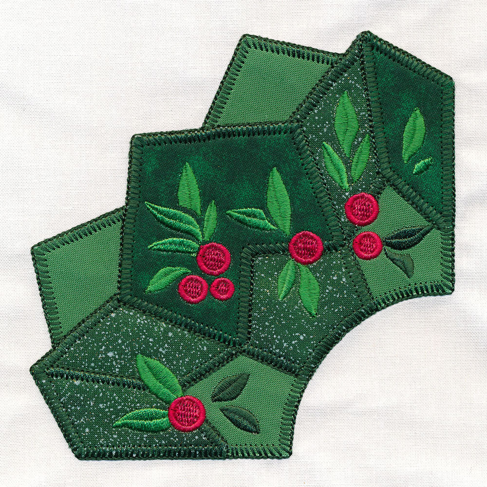 Quarter Holiday Wreath (Applique)