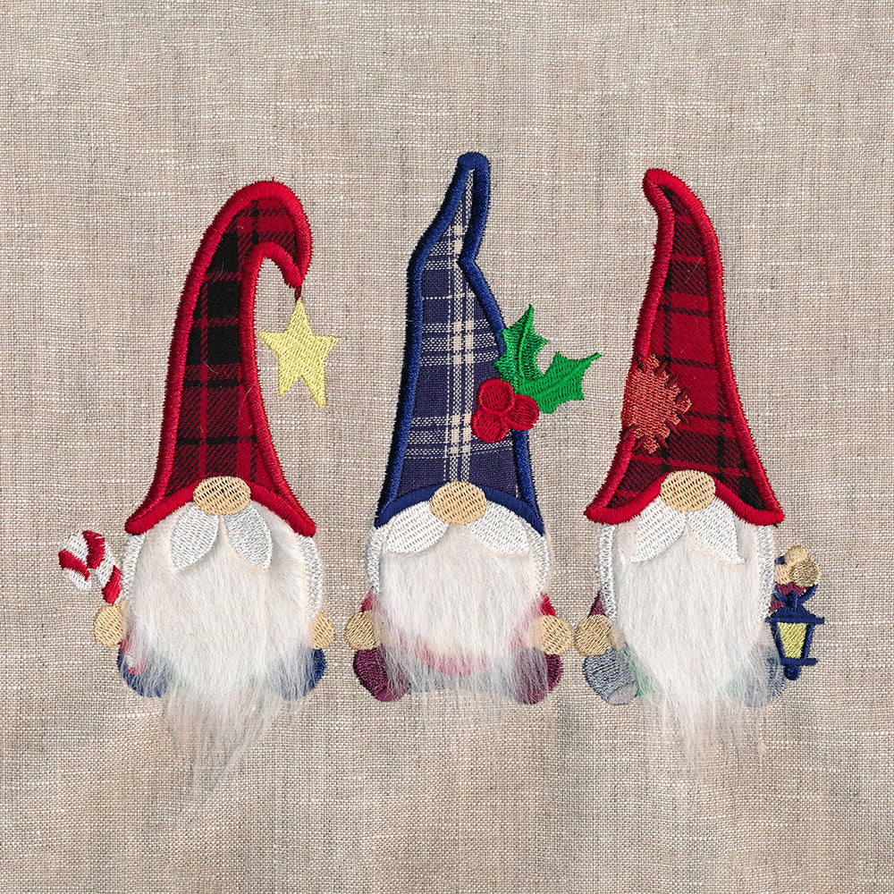 Fluffy Christmas Gnome Trio (Applique)