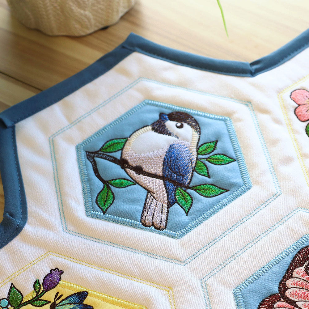 Springtime Quilt Hexagon - Chickadee (Applique)