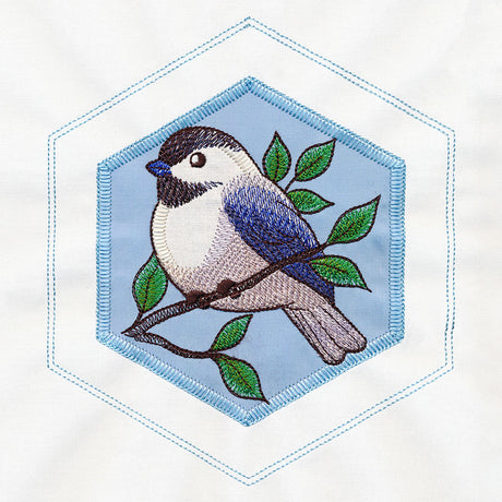 Springtime Quilt Hexagon - Chickadee (Applique)