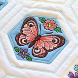 Springtime Quilt Hexagon - Butterfly (Applique)