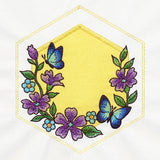 Springtime Quilt Hexagon - Butterfly & Blooms (Applique)