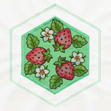Springtime Quilt Hexagon - Strawberries (Applique)