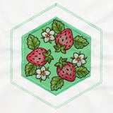 Springtime Quilt Hexagon - Strawberries (Applique)