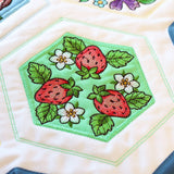 Springtime Quilt Hexagon - Strawberries (Applique)