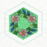 Springtime Quilt Hexagon - Flowers (Applique)