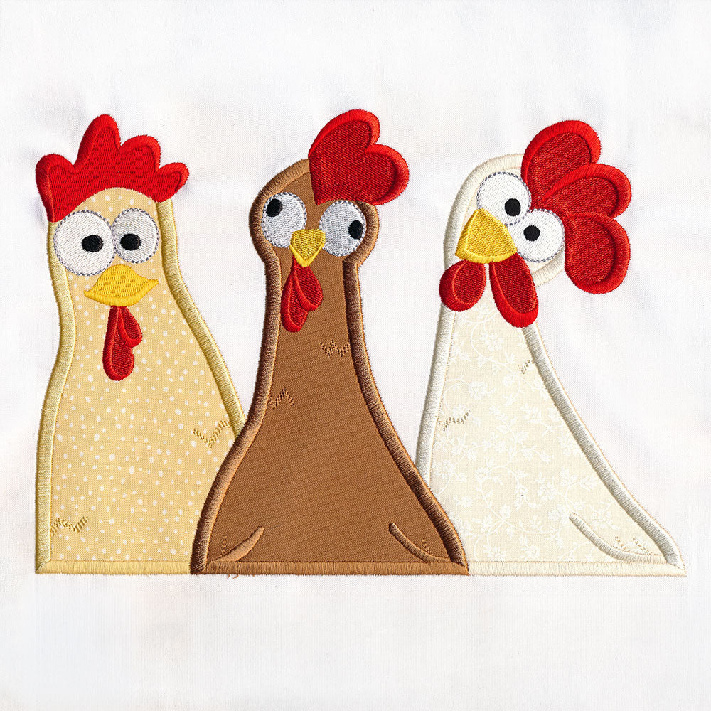 Silly Chicken Trio (Applique)