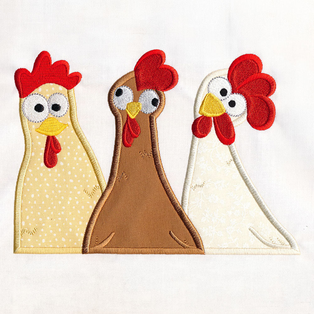 Silly Chicken Trio (Applique)