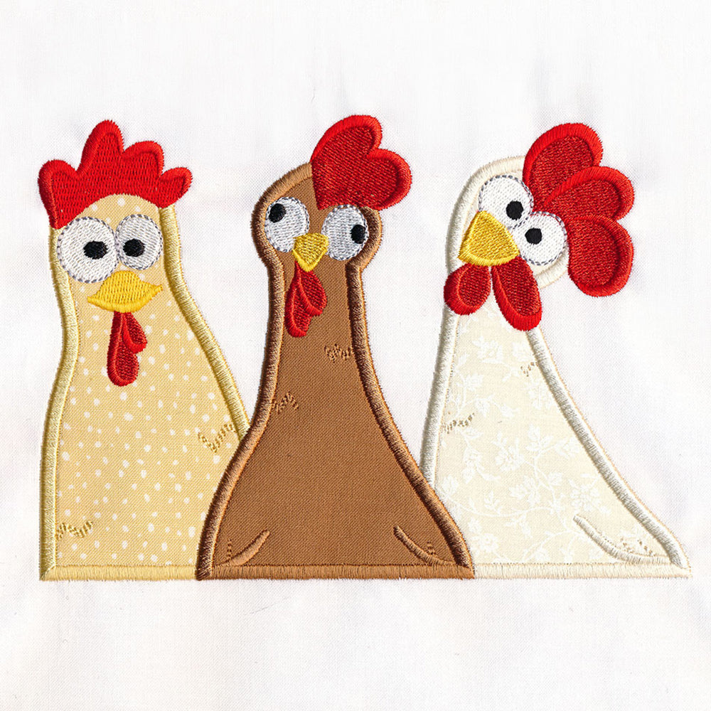 Silly Chicken Trio (Applique)