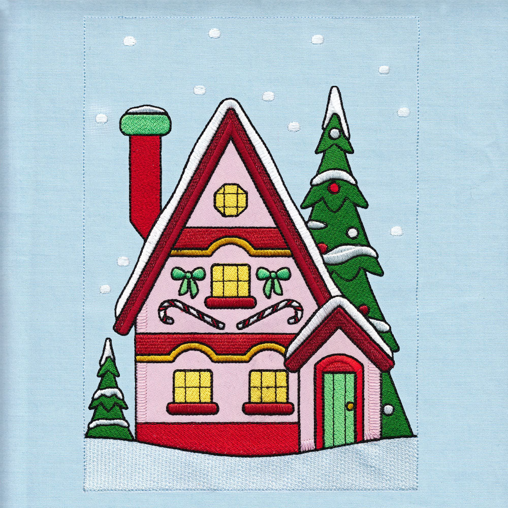Christmas Village Build-a-Scene - Candy Cane House (Applique)