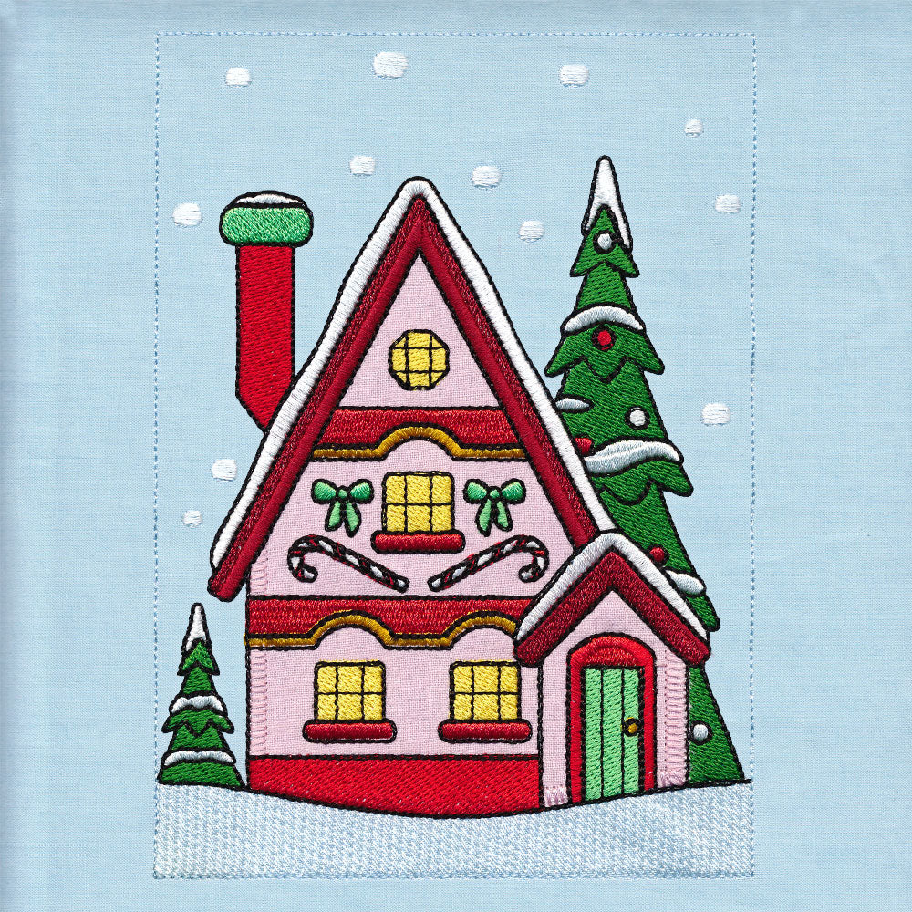 Christmas Village Build-a-Scene - Candy Cane House (Applique)