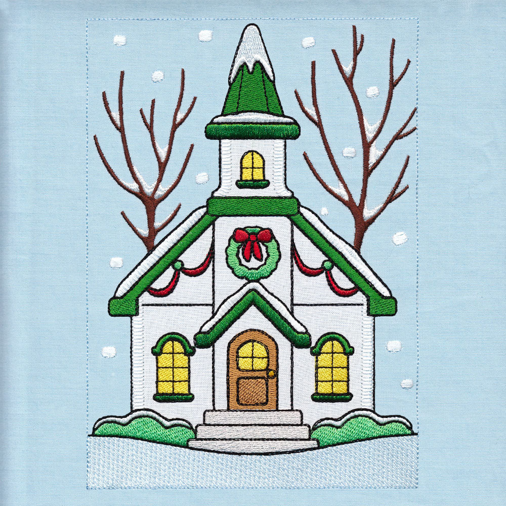 Christmas Village Build-a-Scene - Church (Applique)