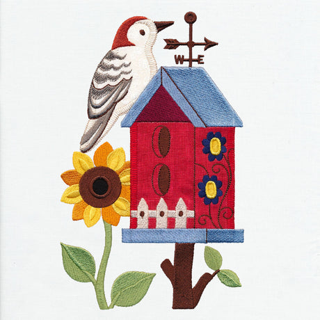 Primitive Americana Birdhouse (Heirloom Applique)