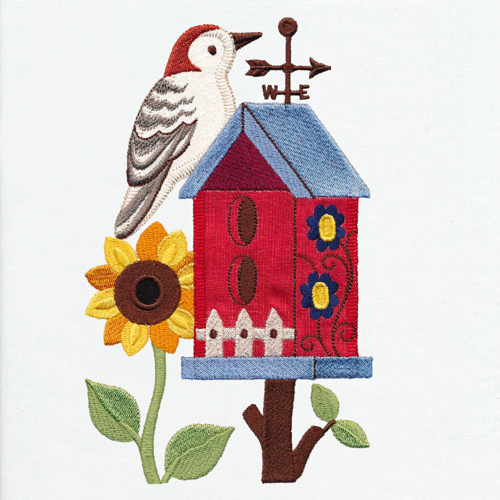 Primitive Americana Birdhouse (Heirloom Applique)