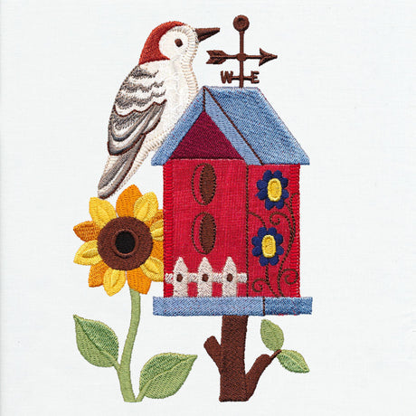 Primitive Americana Birdhouse (Heirloom Applique)
