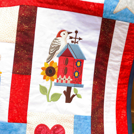 Primitive Americana Birdhouse (Heirloom Applique)