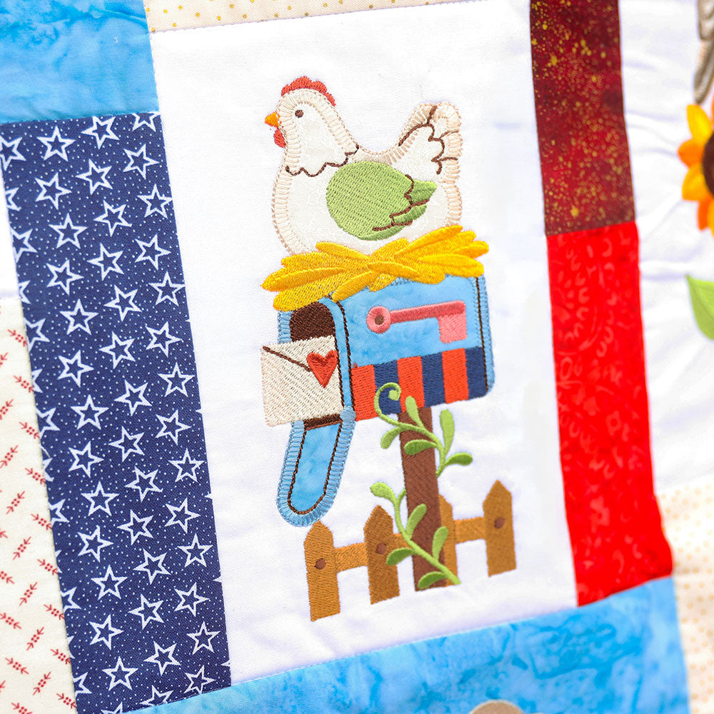 Primitive Americana Chicken and Mailbox (Heirloom Applique)