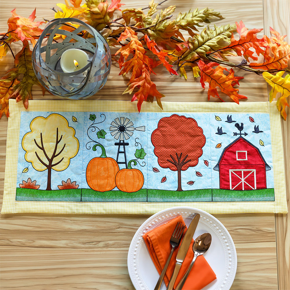 Fall Farm Build-a-Scene - Pumpkins and Windmill (Applique)