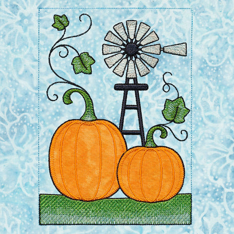 Fall Farm Build-a-Scene - Pumpkins and Windmill (Applique)