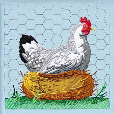 Chicken Build-a-Scene Square 3 (Applique)