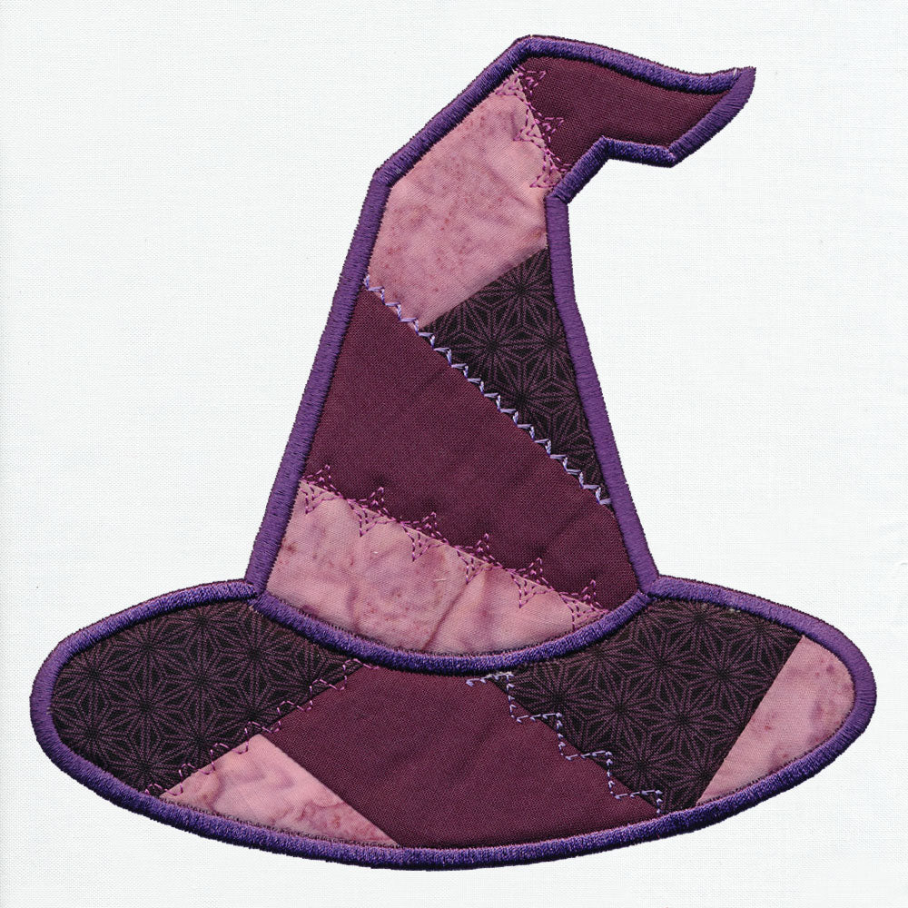 Crazy Patchwork Witch Hat (Applique)