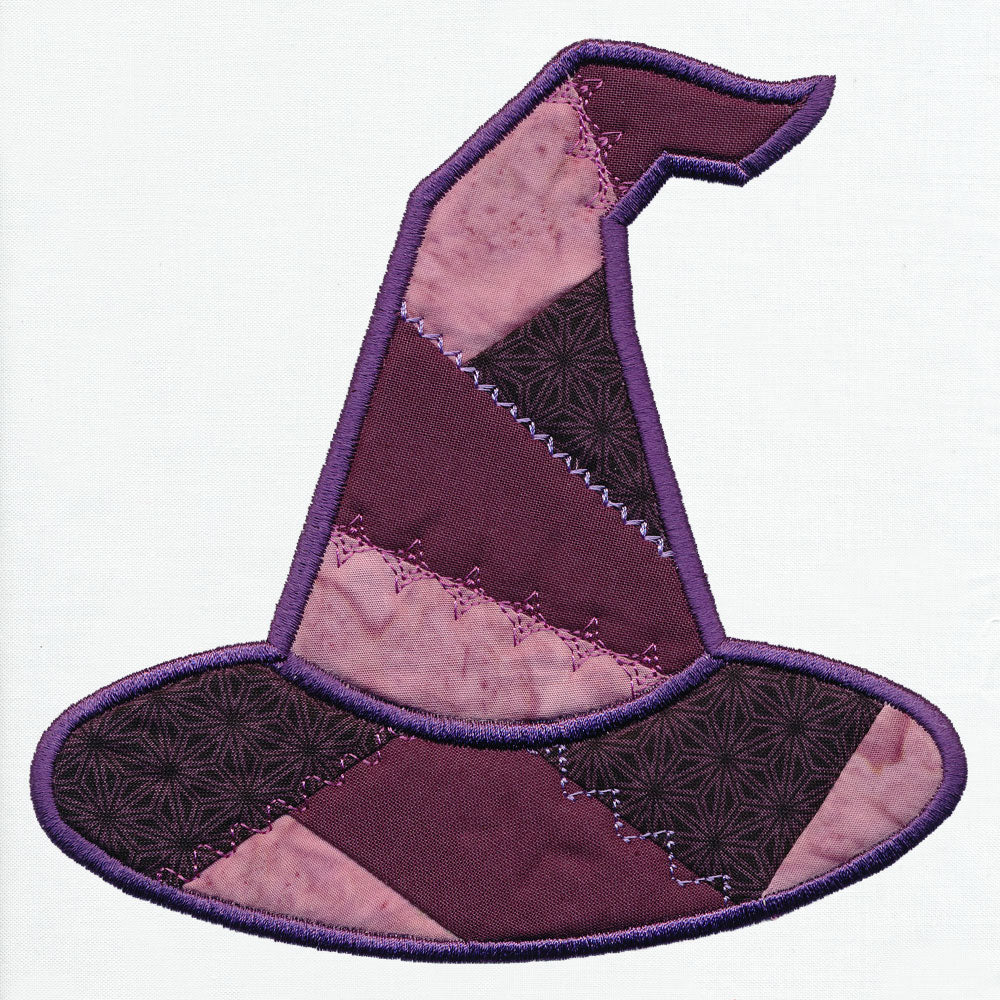 Crazy Patchwork Witch Hat (Applique)